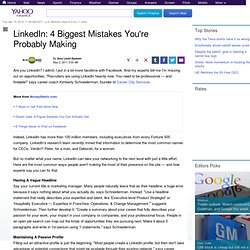 linkedin-biggest-mistakes-moneywatch: Personal Finance News from Yahoo! Finance