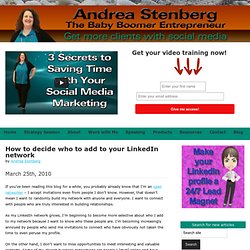 How to decide who to add to your LinkedIn network