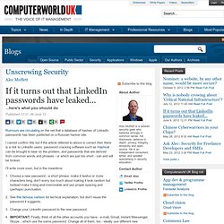 If it turns out that LinkedIn passwords have leaked... - Unscrewing Security