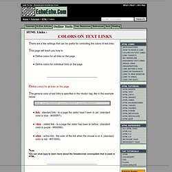 Links : Colors on Text Links