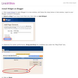 LinkWithin - Install Widget on Blogger