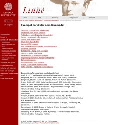 Linné on line – Växter som läkemedel