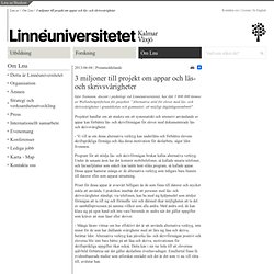3 miljoner till projekt om appar och läs- och skrivsvårigheter - Linnéuniversitetet