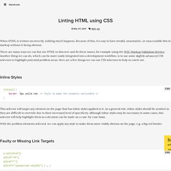 Linting HTML using CSS