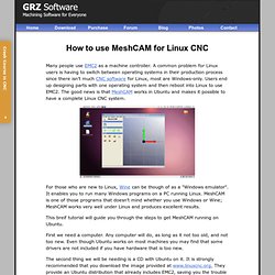 Linux CNC with MeshCAM