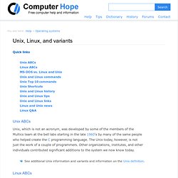 Linux and Unix commands, information, and help