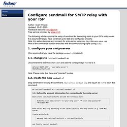 Linux Docs - Configure sendmail for SMTP relay with your ISP