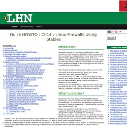 Ch14 : Linux Firewalls Using iptables