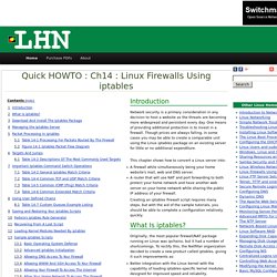 Ch14 : Linux Firewalls Using iptables