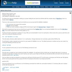 Linux Help - Mailman Setup Guide