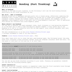 LiNUX Horizon - Bonding (Port Trunking)