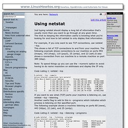 Linux Howtos: Network -&gt; Using netstat