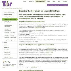 Tor: Linux/BSD/Unix Install Instructions