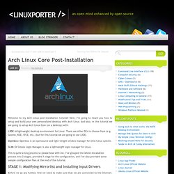 Arch Linux Core Post-Installation