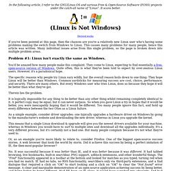 Linux is NOT Windows