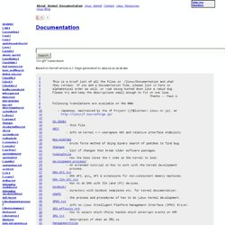 Linux Kernel Documentation