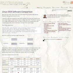 Linux OCR Software Comparison