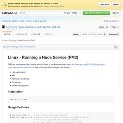 Linux - Running a Node Service (PM2)