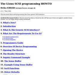 The Linux SCSI programming HOWTO