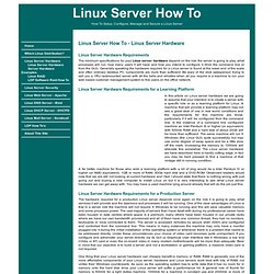 Linux Server How To - Linux Server Hardware