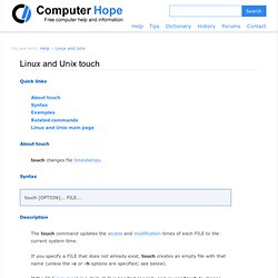 Linux and UNIX touch command help
