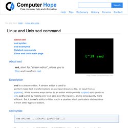 Linux and Unix sed command help and examples