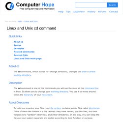 Linux and UNIX cd command help and examples
