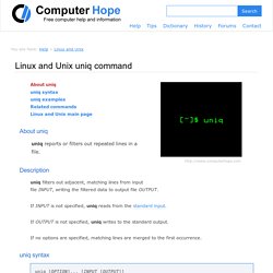 Linux and Unix uniq command help and examples