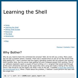 Learning the shell.