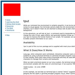 LinuxCommand.org: tput
