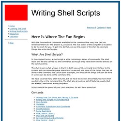 Writing shell scripts.