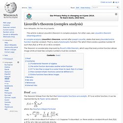 Liouville's theorem (complex analysis