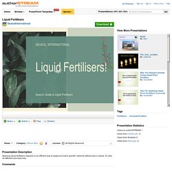 Liquid Fertilisers