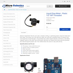 Liquid Flow Meter - Plastic 1/2" NPT Threaded