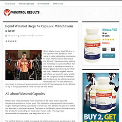 Liquid Winstrol Drops Vs Capsules: Which Form is Best?