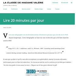 La classe de Madame Valérie: Lire 20 minutes par jour