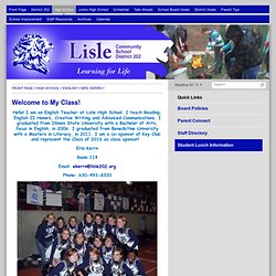 Lisle Community School District 202 - Welcome to My Class!
