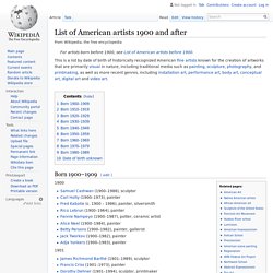 List of American artists 1900 and after