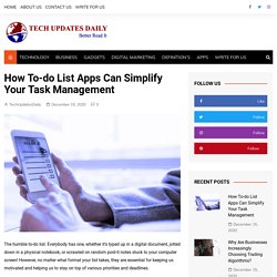 How To-do List Apps Can Simplify Your Task Management