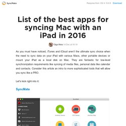 Best apps to synchronize iPad with Mac
