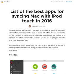 Top apps to synс iPod touch with Mac
