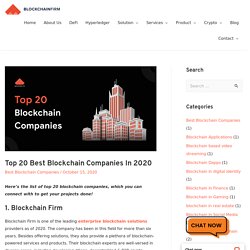Top 20 List Of Blockchain Companies In 2020