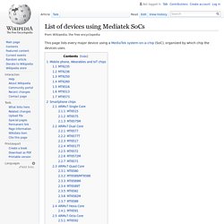 List of devices using Mediatek SoCs