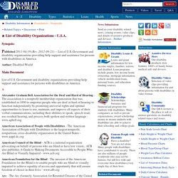 List of Disability Organizations - U.S.A.