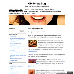 List of Edible Insects