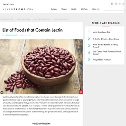 List of Foods that Contain Lectin
