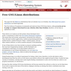 List of Free GNU/Linux Distributions