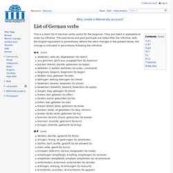 List of German verbs