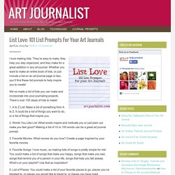 List Love: 101 List Prompts For Your Art Journals