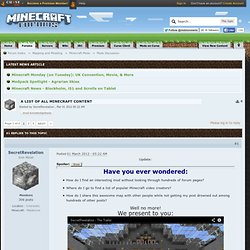 A list of ALL Minecraft Content